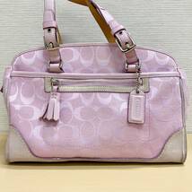 COACH ハンドバッグ 6828 ピンク コーチ ブランド品 バッグ 鞄 レディース 桃色 女性用 ファッション 中古品_画像2