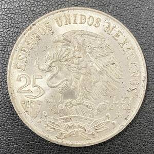 メキシコオリンピック記念 25ペソ 銀貨 銀720 Sv720 メキシコ造幣局 サボテン上の大鷹 踊るインディオと五輪 1968 コイン 外貨 保管品