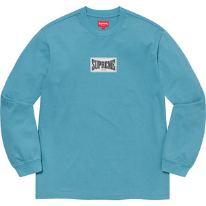 美品 20AW Supreme Woven Label L/S Top Lサイズ ウーブン ラベル 長袖 Tシャツ Slate スレート Everlast