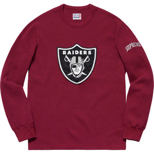 美品 20SS Supreme x NFL x Raiders x '47 Thermal Mサイズ レイダース サーマル カットソー Maroon マルーン 長袖 Tシャツ ワッフル