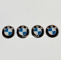 BMW ステッカー エンブレムロゴ 鍵穴隠し キーレス ナンバーボルトキャップ シール バイク 車 タンク ウインドウ 内装 青ブルー 20mm 4枚_画像2