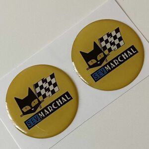 マーシャル MARCHAL ステッカー 黒猫 バイク 車 燃料タンク ドレスアップ HONDAヤマハSUZUKI 30mm イエロー 2枚