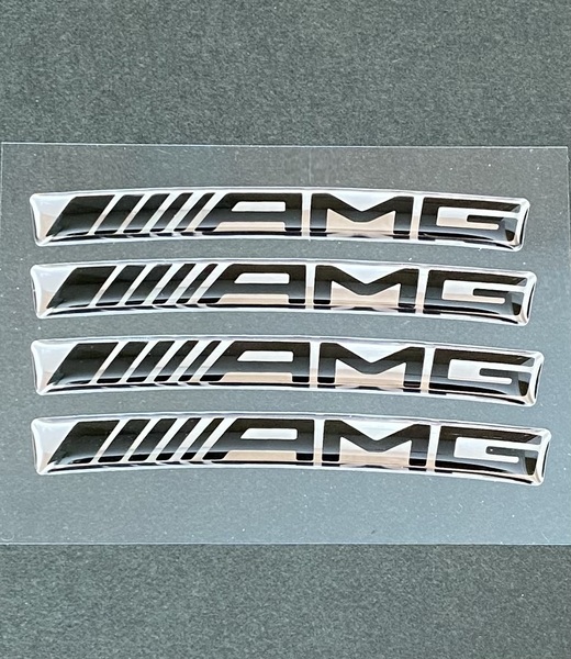 AMG リムステッカー 3D シール メルセデスベンツ 新型 ホイールリム ホイールシール シルバー ブラック 73mm 4枚 GLB35 CLA C180 W169 W463