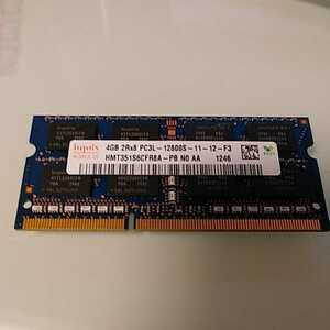 【即発送】 hynix DDR3L 4GB×1 PC3L-12800S SO-DIMM HMT351S6CFR8A 低電圧 管3H65