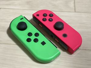 Nintendo Switch Joy-Con ネオングリーン ネオンピンク 動作品