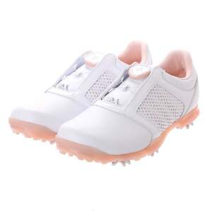 1.8 ten thousand super-beauty goods Adidas adidas lady's Golf dial type natural leather spike shoes wi men's Adi pure boa white 23.5cm