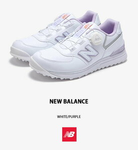 1.8万 良品 23年製★ニューバランス ゴルフシューズ スパイクレス レディース 574 V3 SL BOA WGBS574W 2E new balance 24cm