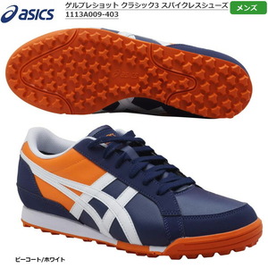 23 year made * unused tag attaching Asics men's golf shoes 1113A009 gel pre Schott Classic 3 3E 25cm GEL-PRESHOT asics GOLF