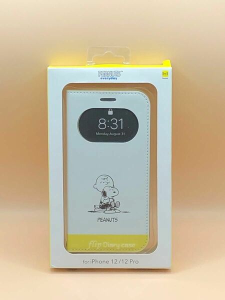 Hamee iPhone 12/12 Pro 手帳型 SNOOPY PEANUTS ピーナッツ フリップ 窓付き ダイアリーケース