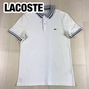 LACOSTE ラコステ 半袖ポロシャツ FU3 US5 ホワイト ティプライン ワニ