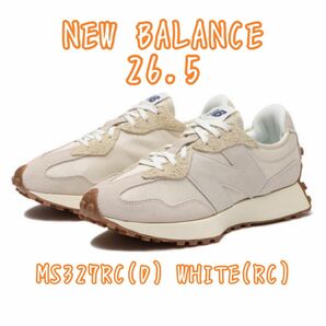 ニューバランス MS327 26.5 (D) WHITE(RC) 美品　靴紐結ばない金具付　NEWBALANCE 男女兼用　327