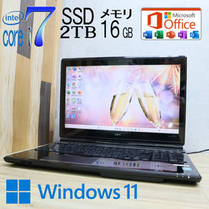 なんと！新品SSD2TB メモリ16GB★美品 YAMAHA♪最上級4世代4コアi7！★GN247B Core i7-4700MQ Webカメラ Win11 MS Office2019 H&B★P64477