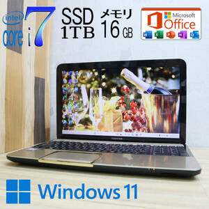 なんと！新品SSD1TB メモリ16GB★美品 最上級4コアi7！★T552 Core i7-3630QM Webカメラ Win11 MS Office2019 Home&Business★P64745