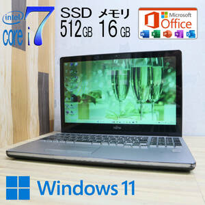 ★中古PC 最上級4世代i7！新品SSD512GB メモリ16GB★A90P Core i7-4500U Webカメラ Win11 MS Office2019 Home&Business ノートPC★P65115