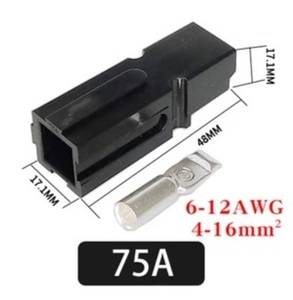 75A 12-6AWG(4-16Sq) single paul (pole) for battery terminal connector black ( black color )! height electric current correspondence!