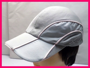 送料無料★CW-Xランニングキャップ　レディースフリー　グレーにピンクパイピングが映えてステキ♪　女性用帽子　ライセンス正規品