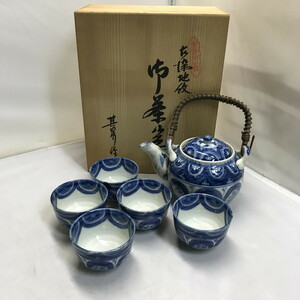 未使用美術有田焼 甚泉作 土瓶茶器揃 [jgg]