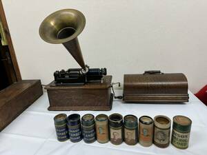 THOMAS EDISON 蝋管エジソン蓄音機 蝋管レコード10本 MODEL H 4 MINUTE 1900年代 戦前 アメリカ製 アンティーク