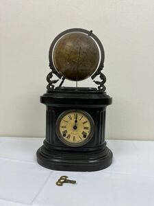 希少！アンティーク 明治 豊橋時計 地球儀時計　機械式 置時計 当時物