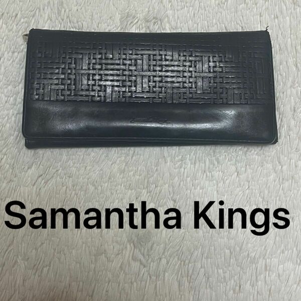 Samantha kingz 長財布 メンズ レディース 黒 本革