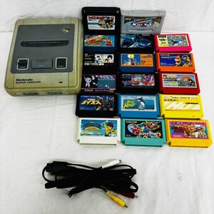 J327-H23-181 Nintendo SUPERFAMICOM スーパーファミコン本体＋ファミコンソフト×17 まとめ18点セット 超時空要塞マクロス ロックマン