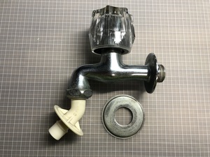 中古品　TOTO　単水栓（横水栓）と　SANEI 洗濯機用L型ニップル　セット