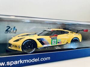 【送料無料】1/43 Spark シボレー コルベット C7.R Corvette Racing #63 J.マグヌッセン-A.ガルシア-J.テイラー 3rd GTE PRO Le Mans 2017