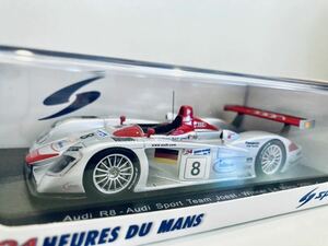 【送料無料】1/43 Spark Audi アウディ R8 #8 T.クリステンセン-E.ピロ-F.ビエラ Winner Le Mans 2000