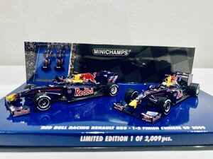 【送料無料】1/43 Minichamps レッドブル ルノー RB5 S.ベッテル-M.ウェバー 1-2 Finish Set Chinese GP 2009