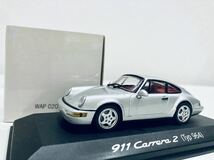 【送料無料】1/43 Porsche特注 Minichamps ポルシェ 911 カレラ2 (964) Silver_画像1