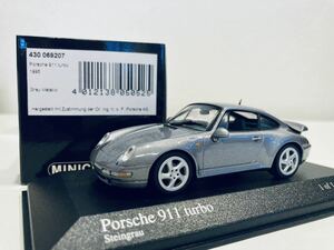 【送料無料】1/43 Minichamps Porsche ポルシェ 911 ターボ (993) 1995 Grey metallic