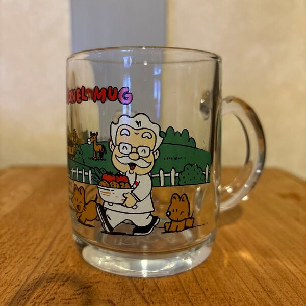 ●ケンタッキーフライドチキン KFC カーネルサンダース マグカップ 1990年代 レトロ レア グラスマグ