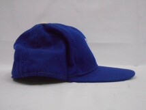 74 送60サ 0122$D10 NEWERA ニューエラ 80s 90s オールド ヴィンテージ キャップ LA ドジャース ウール100% ブルー 中古品_画像4