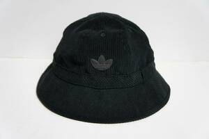 美品 adidas アディダス U CONTEMPO BUCKET HAT コーデュロイ バケット ハット 帽子 HM1715 黒 L 本物 121O