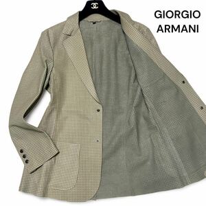 【未使用級】ジョルジオアルマーニ【幻の逸品】GIORGIO ARMANI 編み込み カーフ レザー ジャケット 本革 革タグ ベージュ◎メンズ