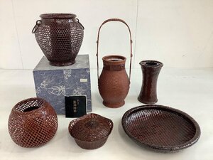 籃胎漆器 他 まとめ 九藍 花器 他 ACBF 中古品