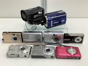 デジカメ コンデジ ビデオカメラ 9点まとめ Cannon Victor OLYMPUS Panasonic 他 ACBF ジャンク品