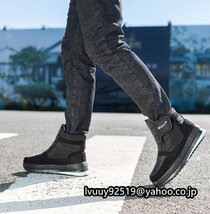 冬靴 裏起毛 保温 スノーブーツ メンズ ムートンブーツ ショートブーツ スノーシューズ 歩きやすい 24.5~28cm_画像8