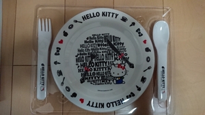  новый товар нераспечатанный Hello Kitty посуда комплект ( plate, ложка, вилка )