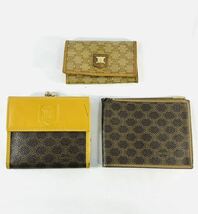 ◇1円 ★ CELINE セリーヌ 財布&キーケース まとめて3点セット マカダム柄 がま口財布 キーケース 二つ折り財布 ブランド小物 _画像1