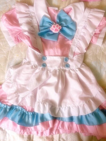 メイド服セット コスプレ ピンク 猫耳