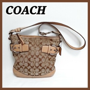 COACH　コーチ　シグネチャー　2WAYショルダーバッグ　キャンバス　ベージュ