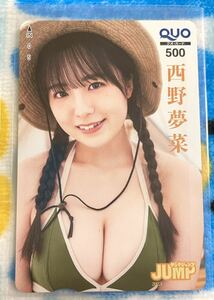 【最新1円〜・送料込み】西野夢菜 ヤングジャンプ2023年36号 抽プレ クオカード 50名当選品 当選書付き QUO クオカ