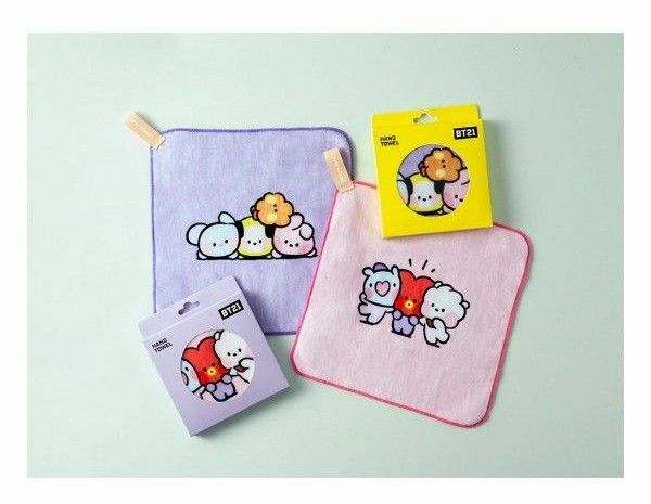 BT21 minini ハンドタオル (PURPLE＆PINK) ２点セット