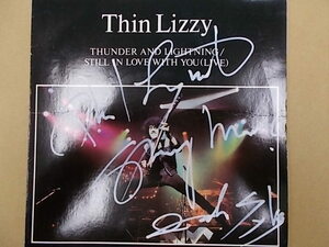 ★メンバーサイン入り/Thin Lizzy Thunder & Lightning/uk vertigo/lizzy 12/ep