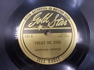 ★SP盤/LIGHTNING HOPKINS/treat me kind/somebody got to go/gold star 641