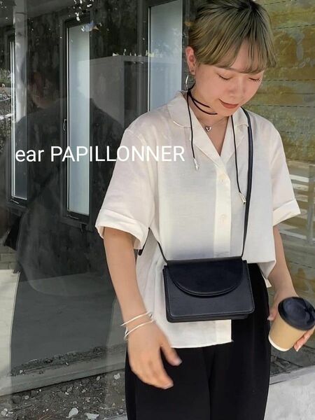 【ear PAPILLONNER】《牛革》ミニフラップポシェット 