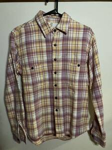 KATO' heavy flannel shirt S largish check pattern Kato Kato check shirt flannel shirt 