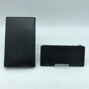 【中古】BOTTEGA VENETA デボスイントレチャート 札入れ コインケース セット ブラック ボッテガヴェネタ[240019402809]