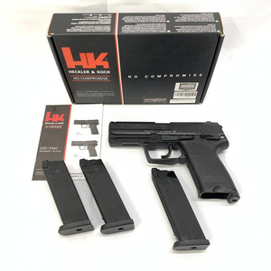 【中古】18歳以上 028 ジャンク 動作難有)UMAREX H&K USP CERAKOTE/0.68J(予備マガジン2本)ガス全放出?/フルオート?[240019397982]